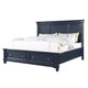 Zeny Queen Bed w Storage Drawers | Panel Headboard | Blue Wood BM342601