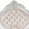 Prio King Bed w Carved Details | White Button Tufted Faux Leather BM342604