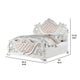 Prio King Bed w Carved Details | White Button Tufted Faux Leather BM342604