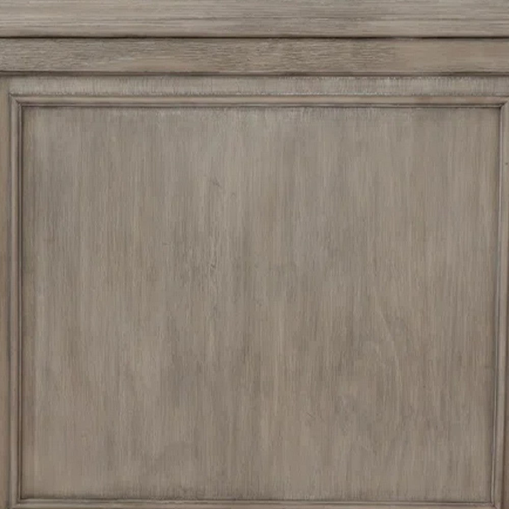 Ava King Bed w Footboard Storage & Bun Feet | Gray Solid Wood BM342606