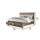 Ava King Bed w Footboard Storage & Bun Feet | Gray Solid Wood BM342606