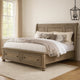 Ava King Bed w Footboard Storage & Bun Feet | Gray Solid Wood BM342606