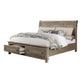 Ava King Bed w Footboard Storage & Bun Feet | Gray Solid Wood BM342606