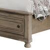 Ava Queen Bed w Footboard Storage & Bun Feet | Gray Solid Wood BM342607