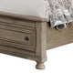 Ava Queen Bed w Footboard Storage & Bun Feet | Gray Solid Wood BM342607