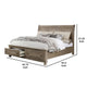 Ava Queen Bed w Footboard Storage & Bun Feet | Gray Solid Wood BM342607