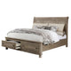 Ava Queen Bed w Footboard Storage & Bun Feet | Gray Solid Wood BM342607