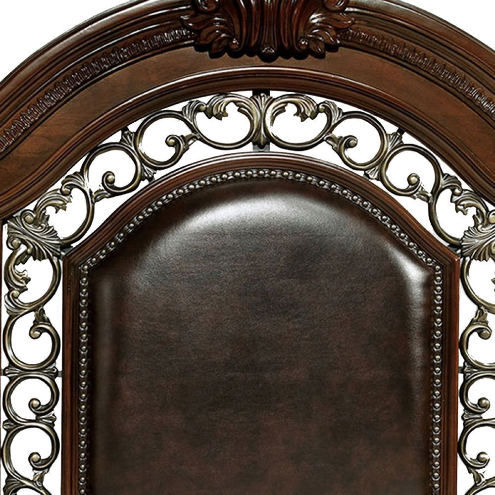 Fleur Queen Bed | Padded Headboard | Bun-Feet |Cherry Espresso Brown BM342609