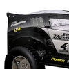 Jacky Kids Twin Bed w Off-Road Car Design | LED Headlights | Black Wood