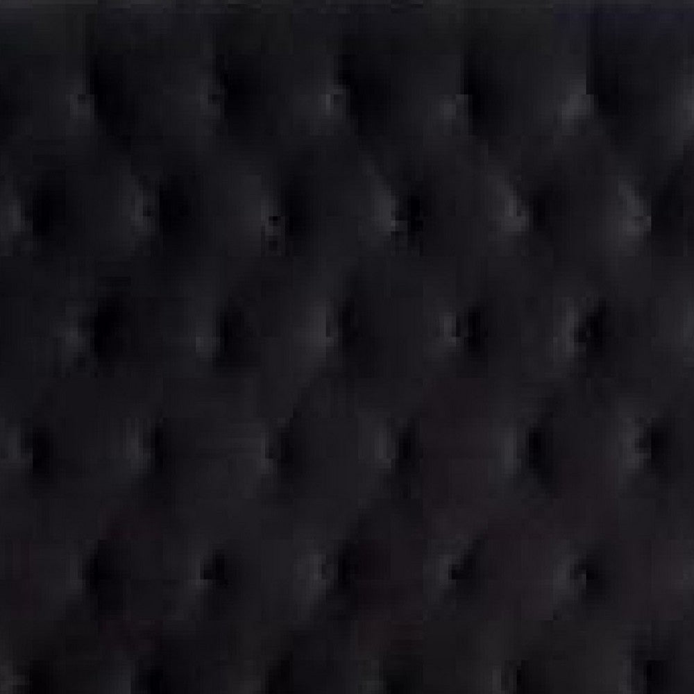 Rozy Queen Bed w Wingback Headboard | Nailhead Trim | Black Upholstery BM342612