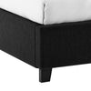 Rozy Queen Bed w Wingback Headboard | Nailhead Trim | Black Upholstery BM342612