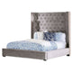 Rozy Queen Bed w Wingback Headboard | Nailhead Trim | Gray Upholstery BM342613