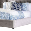 Rozy Queen Bed w Wingback Headboard | Nailhead Trim | Gray Upholstery BM342613