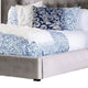 Rozy Queen Bed w Wingback Headboard | Nailhead Trim | Gray Upholstery BM342613