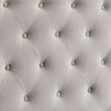 Rozy Queen Bed w Wingback Tall Headboard | Nailhead| Ivory Upholstery BM342615