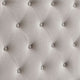 Rozy Queen Bed w Wingback Tall Headboard | Nailhead| Ivory Upholstery BM342615