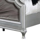Xan Cal. King Bed | Silver Wood | Gray Pleated Velvet Upholstery BM342616