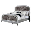 Xan Cal. King Bed | Silver Wood | Gray Pleated Velvet Upholstery BM342616