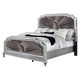 Xan Cal. King Bed | Silver Wood | Gray Pleated Velvet Upholstery BM342616