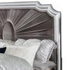Xan King Bed | Silver Wood | Gray Pleated Velvet Upholstery BM342617