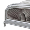 Xan King Bed | Silver Wood | Gray Pleated Velvet Upholstery BM342617