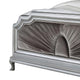 Xan King Bed | Silver Wood | Gray Pleated Velvet Upholstery BM342617