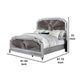 Xan King Bed | Silver Wood | Gray Pleated Velvet Upholstery BM342617
