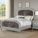 Xan King Bed | Silver Wood | Gray Pleated Velvet Upholstery BM342617