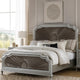 Xan King Bed | Silver Wood | Gray Pleated Velvet Upholstery