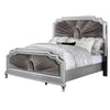 Xan King Bed | Silver Wood | Gray Pleated Velvet Upholstery BM342617