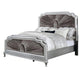 Xan King Bed | Silver Wood | Gray Pleated Velvet Upholstery BM342617