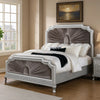 Xan Queen Bed | Silver Wood | Gray Pleated Velvet Upholstery BM342618