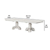 Miamy Dining Table | 78-114’’ Extendable 6-12 Seater | Ivory Pedestal Base BM342619