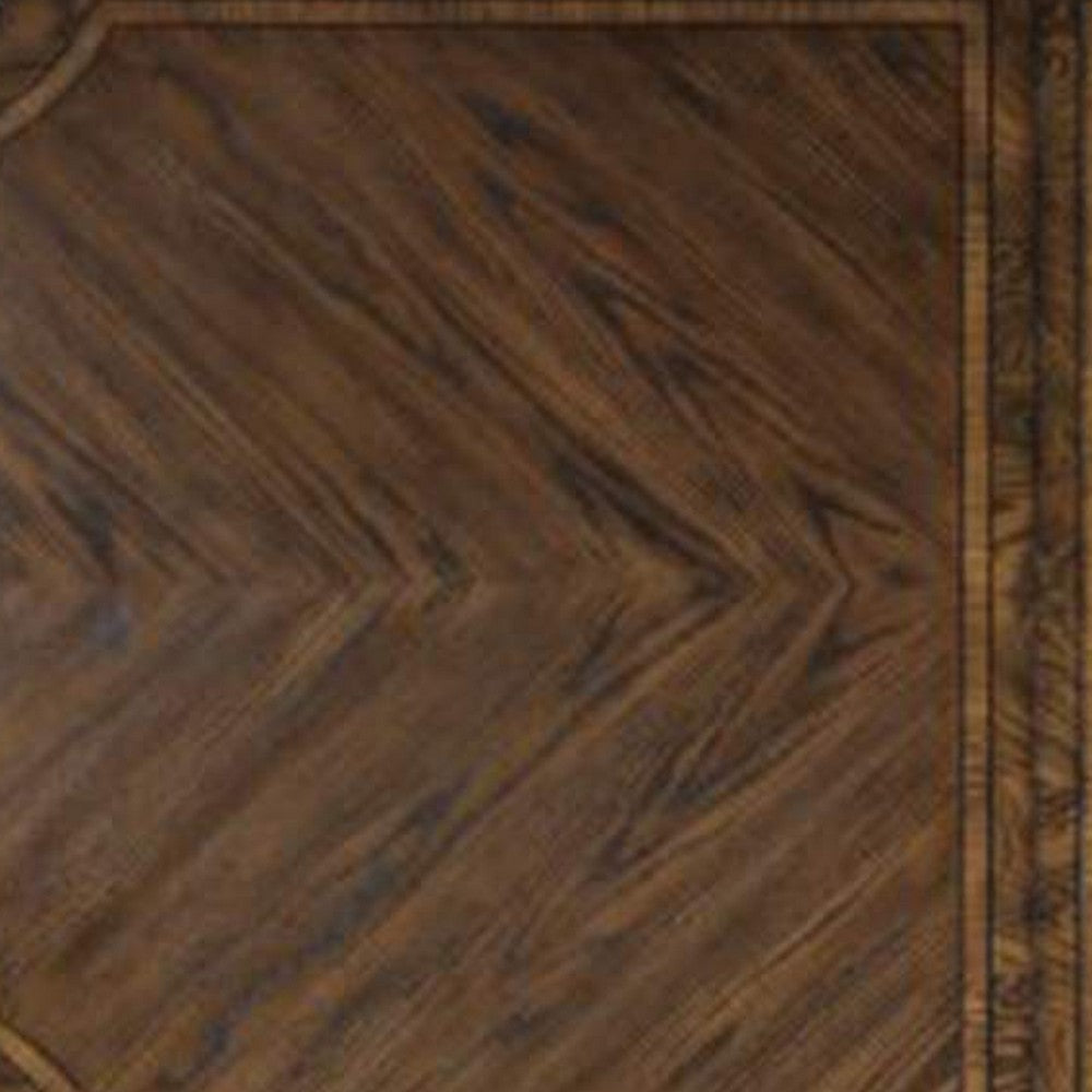 Naddy Dining Table | 80-112’’ Extendable Top | Dark Brown Floral Motifs BM342620