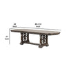 Naddy Dining Table | 80-112’’ Extendable Top | Dark Brown Floral Motifs BM342620