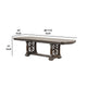 Naddy Dining Table | 80-112’’ Extendable Top | Dark Brown Floral Motifs BM342620