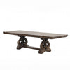 Leova Dining Table | 80-114" Extendable Top | Dark Brown Corbel Base