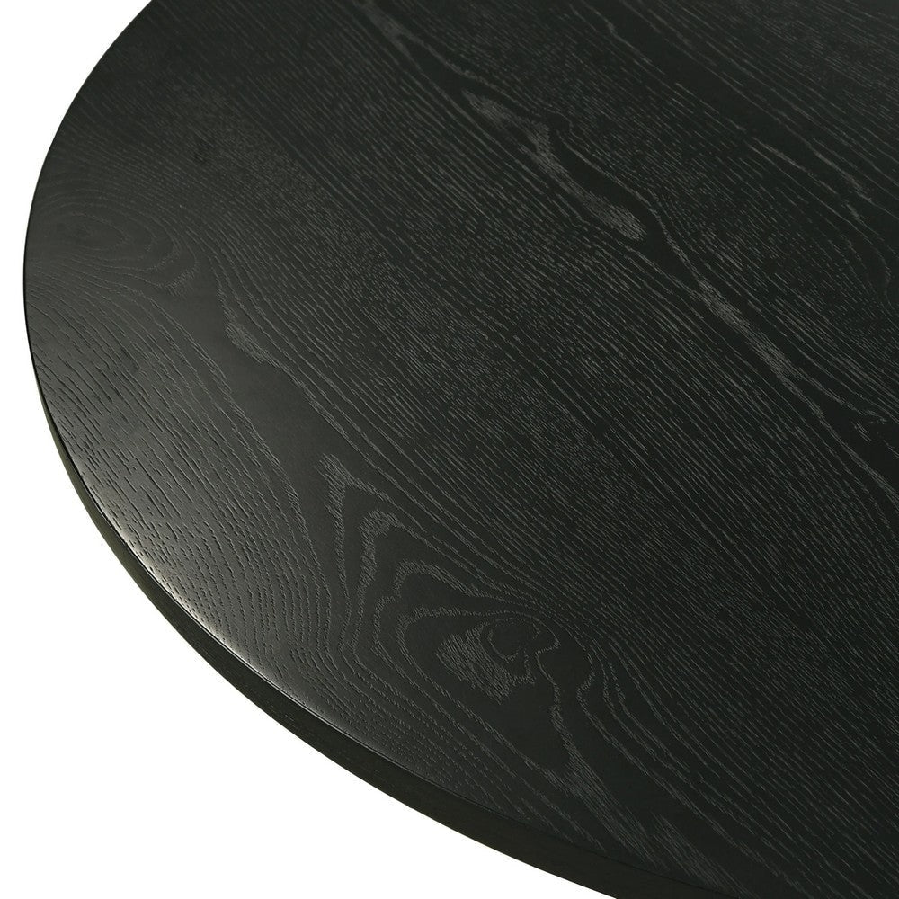 Toty Dining Table | 59’’ Round Top | Modern Cone Pedestal Base | Black BM342622