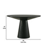 Toty Dining Table | 59’’ Round Top | Modern Cone Pedestal Base | Black BM342622