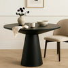 Toty Dining Table | 59" Round Top | Modern Cone Pedestal Base | Black
