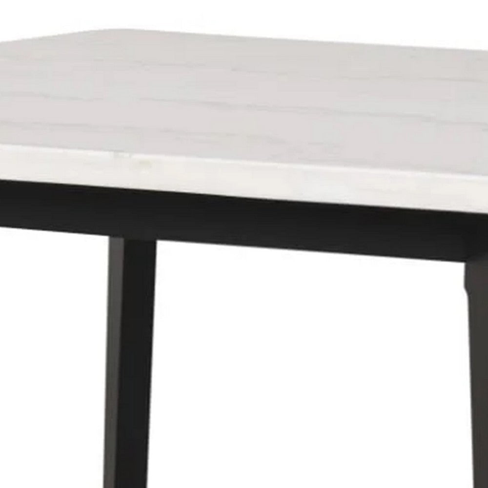 Soa Counter Height Table | 54’’ Square White Marble Top | Black Legs BM342624