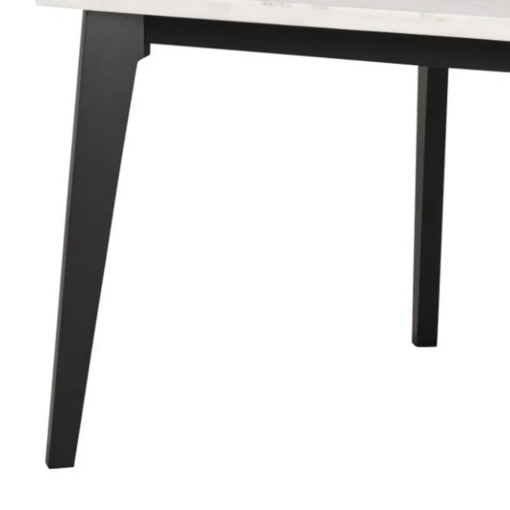 Soa Counter Height Table | 54’’ Square White Marble Top | Black Legs BM342624