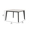 Soa Counter Height Table | 54’’ Square White Marble Top | Black Legs BM342624