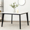 Soa Counter Height Table | 54" Square White Marble Top | Black Legs