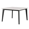 Soa Counter Height Table | 54" Square White Marble Top | Black Legs