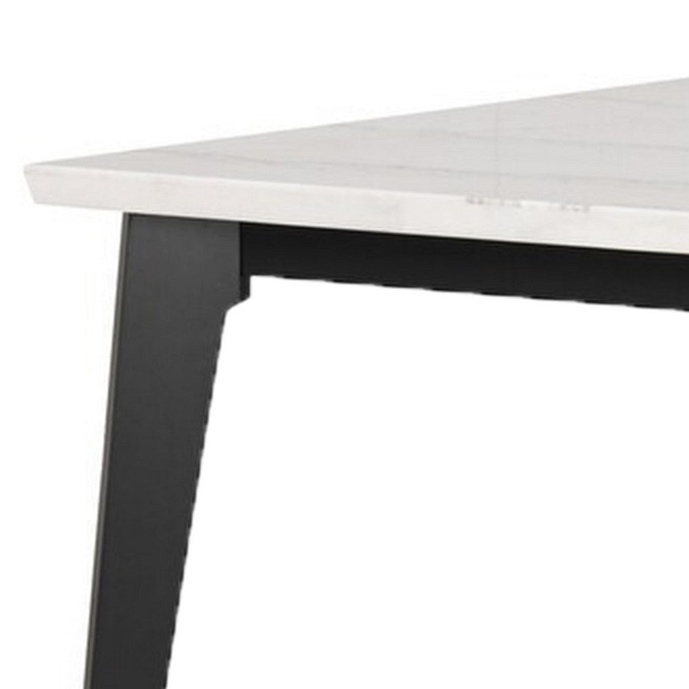 Soa Dining Table | 54’’ Square White Marble Top | Black Legs BM342625