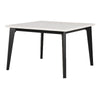 Soa Dining Table | 54" Square White Marble Top | Black Legs