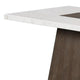 Asten Dining Table | 70" White Marble Top | Walnut Brown Plinth Base