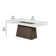 Asten Dining Table | 70" White Marble Top | Walnut Brown Plinth Base