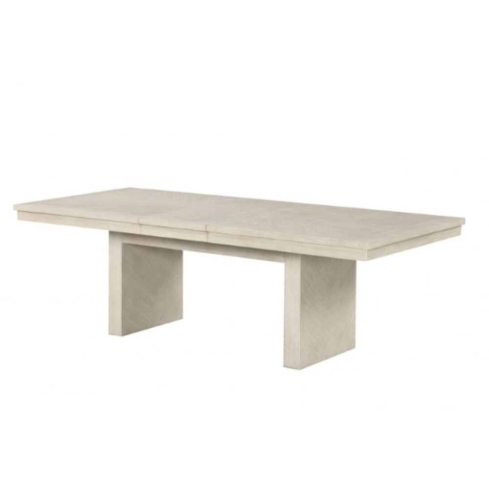 Hagy Dining Table | 76-94" Extendable Top | Natural Brown Panel Legs